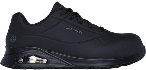Skechers Botas de construcción Uno Sr Doltin para Hombre, Negro sintético., 43 EU