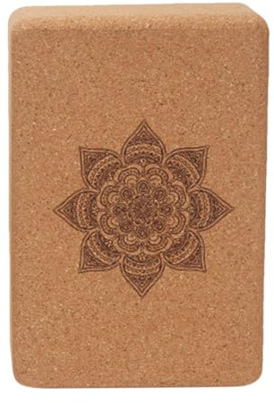 Blocco di sughero, antiscivolo, motivo floreale, mattoncini da yoga in sughero naturale, attrezzature per yoga, blocchi di allenamento per yoga, pilates, fitness generale