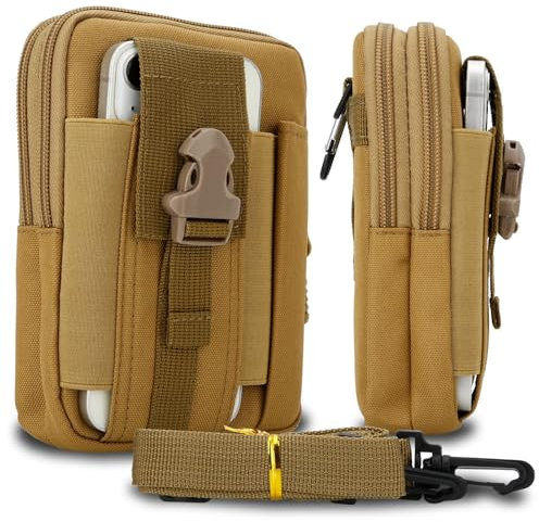 Cadorabo Taktische Handytasche in Uni BRAUN -Molle-EDC-Tasche kompatibel mit Honor Magic 2 mit Schultergurt -Handyhalter, Militär Gürteltasche, Hüfttasche