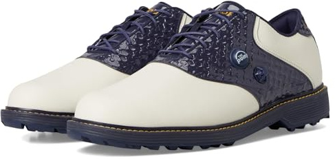 Reebok Og Pump - Sneaker da golf unisex per adulti, Blu navy/Gesso/Giallo, 12 Women/10.5 Men
