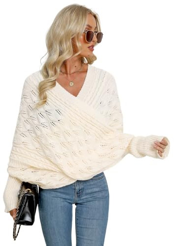 Aublinto Pullover Schal mit Ärmeln für Frauen Gestrickter Zopfmusterschal Gestrickter Zopfmuster-Umhang Multifunktionaler Schal Pullover mit Ärmel Unisex lange Wraps Schals Mode Winterschal Damen