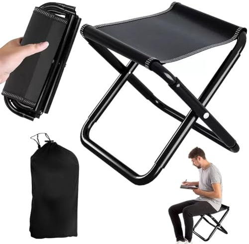 Camping Hocker 30cm Tragbarer Klapphocker Mini-Klapphocker Leicht Sitz Falthocker, Gartenhocker Camping Klapphocker Tragbarer Klapphocker Mini Mini Klappstuhl für Reisen Wandern Angeln Grillen