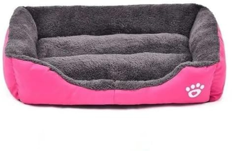 Aafan Luxury Fluffy Dog & Cat Bed – Washable Sherpa Cushion, Anti-Anxiety Orthopedic Kennel Mat, Super Soft Warm Sofa Bed, Breathable Non-Slip Pet Bed for Small, Medium & Large Dogs & Cats (Pink, L)