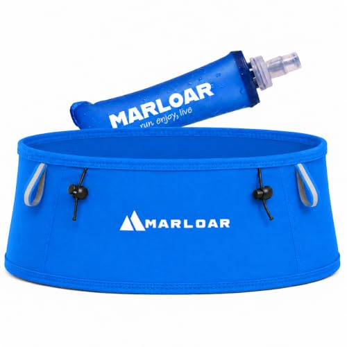 MARLOAR Löpbälte + mjuk flaska 250 ml present – midjeväska löpning – löpbälte inkluderar löparhållare och hållare för promenadkäppar, Oceanedition, L, modern