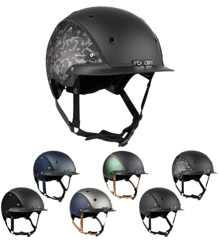 RL24 - Reithelm Champ von Casco inkl. Putzschwamm & Helmbox – Reitkappe Damen, Herren & Kinder – leicht, optimal belüftet & Perfekter Sitz – Reiterhelm in Schwarz/Grau – Gr. M (56-58cm)