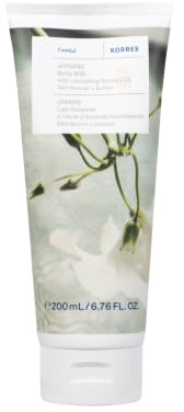 KORRES JASMINE Bodymilk närande mandelolja, blommig doft delikat jasmin, 24 timmars vård + mjukhet, vegan, silikonfri, parabenfri, 200 ml