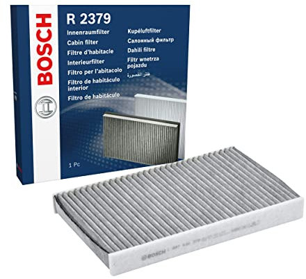 Bosch Filtro Abitacolo ai Carboni Attivi R2379, Filtro di Ricambio - Contro cattivi odori, polline e polvere per un'aria più pulita all'interno del veicolo