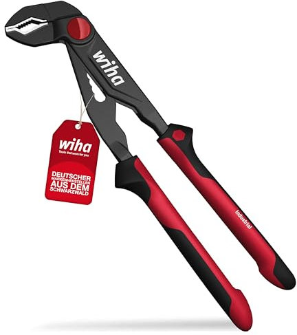 Wiha Wasserpumpenzange Industrial mit Druckknopf 300 mm I Rohrzange I Wasserrohrzange I schnelle variable Einstellung (36988)