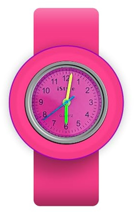 Slap on Montre en Silicone à Quartz Nombre Mode Montre de Sport Bracelet pour Enfant garçon Fille Lady Femme Homme Unisexe Snap Enfants Montres, Rose Rouge, S, Sangle