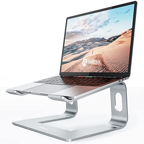 Nulaxy Full Aluminum Laptop Stand, Stable Support to 22 lbs, Silver