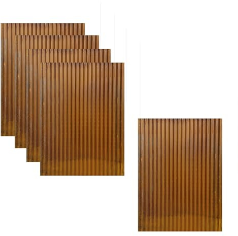 CeilingConnex Colorado Steel Rustic Corrugated Metal Wainscoting (5-Pack Rusted)