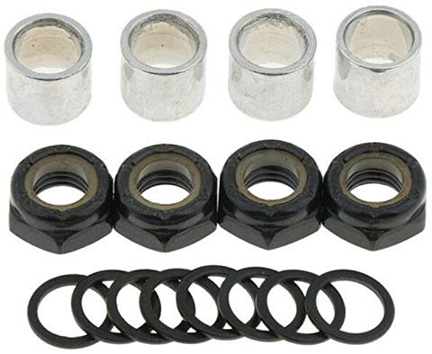 Arandela espaciadora de metal, kit de tuercas de reparación para espaciadores de rodamientos de monopatín y arandelas de camión, anillos de velocidad, accesorios de longboard