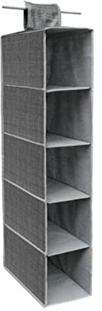 GUTE LINES Organizer Armadio Air, Mensole da armadio, Portatutto con 5 Scomparti, Per Cappello, Calze, Mutande, Asciugamani (grigio argento)