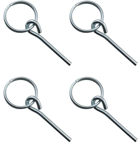 JCBIZ - Anillos para poste de tienda de campaña y 2 pines, 4 anillos de acero inoxidable con 2 pines para acampar al aire libre, senderismo, pesca, viajes, accesorios de tienda de campaña