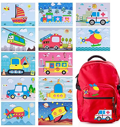 backlight Bauernhof-Tier-Schaumstoff-Aufkleber,12 Stück Aufkleber für Kinder - Eva-Schaum-Aufkleber, Puzzle-Spiel und Lernspielzeug, Herstellung von Cartoon-Aufklebern, Spielzeug