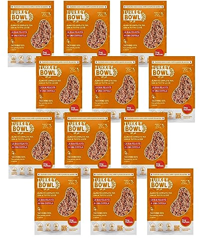 Dog Heroes Cibo Umido Congelato per Cani Tacchino (55%) | Monoproteico | Senza cereali | 100% naturale | Preparato in Italia | Multipack 12x320g