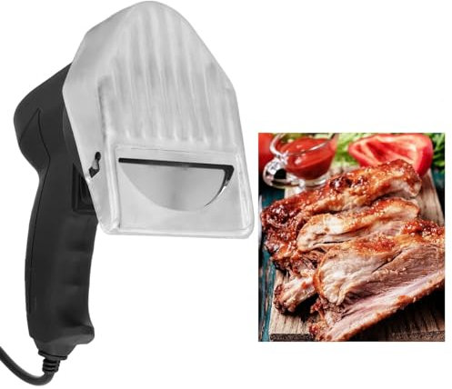 Topyond Affettatrice elettrica per carne a mano con regolazione dello spessore, rasoio elettrico e coltello da taglio, spina europea, 220-240 V
