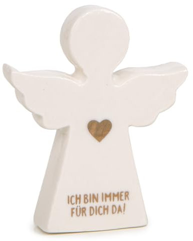Logbuch-Verlag Kleine Schutzengel Engel Figur in weiß aus Porzellan Geschenk Kommunion Geburtstag Taufe Weihnachten 6 x 7 cm