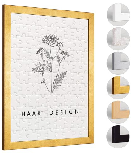 Haak Puzzlerahmen Lavanda Blattgold 50 X 70 cm (ca. 1000 Teile) Bilderrahmen Rahmen für Puzzle