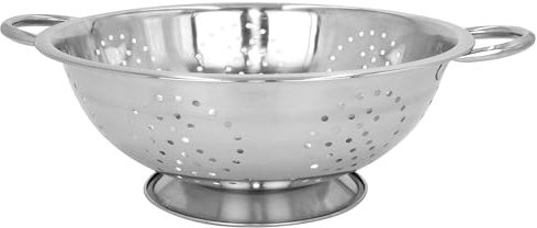 Stainless Steel Colander 20.5cm (8) - Freestanding with Round Base, Wide Twin Round Handles, Dishwasher Safe, Vegetables, Fruits, Kitchen Accessories, Pasta Filter