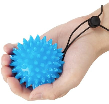 Yesaler Pelota Rehabilitacion Mano Pelota de Erizo con Cordón Elástico de la Muñeca Bolas de Masaje para Masaje de Manos Entrenamiento Azul