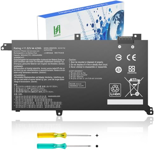 HASESS B31N1732 B31Bi9H Batterie pour Ordinateur Portable ASUS VivoBook X430UF X430UN X430FA X430FN S430UA S430FN S14 K430FN K430UF R430FA R430FN S4300UF V430UF V430F N F571GD FX571GT