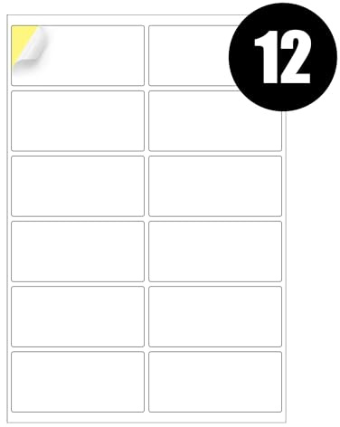 12 Address Labels Per A4 Sheet, 25 Sheets 300 Addresss Label, Self Adhesive Mailing Printer Shipping Label for Inkjet and Laser Printers, Printable Sticky Sheet Sticker [JAM Free]