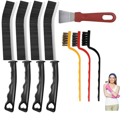 WDRIGE 8Pcs Crevice Cleaning Brushes for Household Use, Grout Cleaner Brush, Hard Bristle Gap Cleaning Tool, Suitable for Kitchen, Bathroom and Other Areas Usually Difficult to Reach