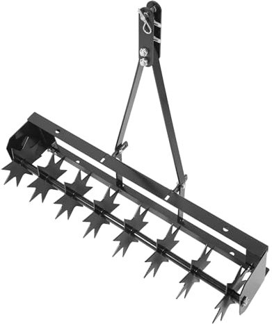 Rasenlüfter Rasenbelüfter Rasentraktor Arbeitstiefe 5CM Arbeitsbreite 81CM manueller Rollbelüfter mit Rollen bis 45kg für Hof Garten Rasen