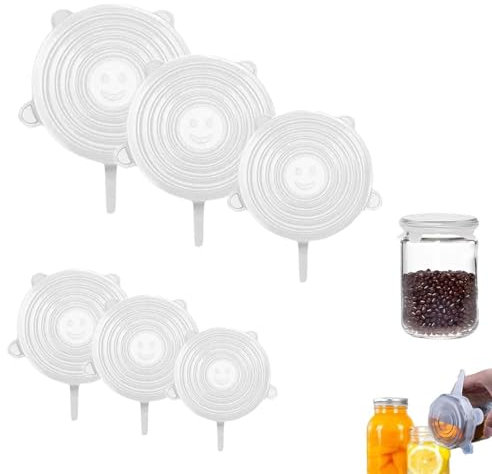 6 Pcs Silicone Lids Food Covers, Silicone Stretch Lids, Reusable Food Covers Plastic Stretch, For Bowls, Cups, And Containers