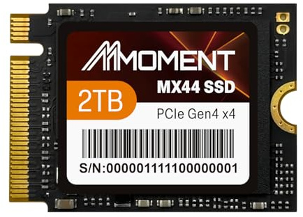 MMOMENT 2TB MX44 M.2 2230 NVMe SSD, PCIe Gen4 x4 Internal SSD, Up to 5100MB/s Read & 4800MB/s Write, Single-Sided, Compact 2230 Form Factor, Compatible with Steam Deck, ROG Ally, Surface Pro/Laptop