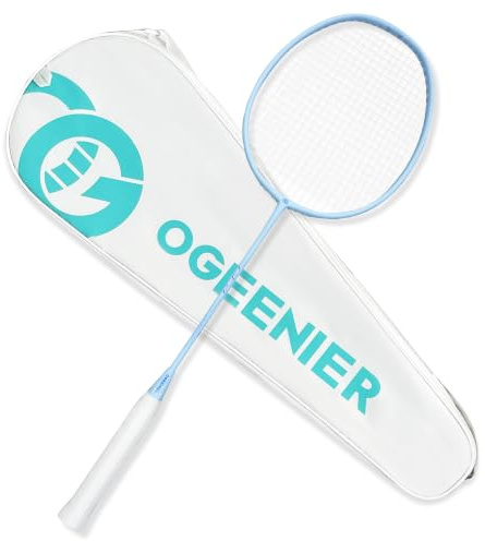 OGEENIER Raquette Badminton Adulte,1 surpoignée et 1 Housse de Transport | OGEENIER Raquette Badminton Adulte Légère - tête légère, idéale débutants