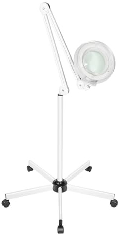 Förstoringsglas 24 W LED-förstoringsglas med äkta glaslins och hjul LED förstoring för precisionsarbeten, verkstad och hantverk, flexibel justering och ögonskydd för äldre och detaljarbeten