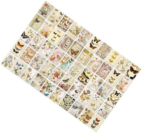 Zerodis Papel Vintage para álbumes de Recortes con Diseño de Poesía Moteada, 100 Hojas de Papel Kraft para Decoraciones de álbumes y Diarios DIY (Tipo 2)