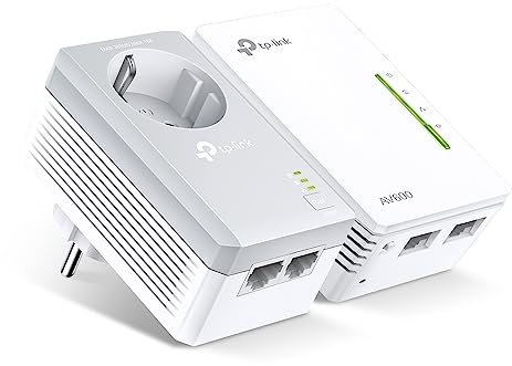 TP-Link TL-WPA4226 KIT AV600 Wi-FI 300 Mbps Pack de 2 Adaptateurs CPL (2 Ports Ethernet, Prise Intégrée)
