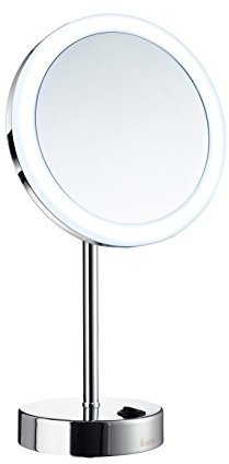 Smedbo Outline Rasierspiegel LED Akku Messing Kupfer Zinklegierung Chrom poliert