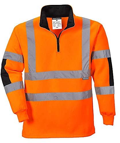 Portwest B308 Maillot de Rugby Xenon de Travail Haute Visibilité Orange, Moyen