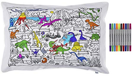 Coloring Pillowcase for Kids – Reusable DIY Pillow Cover with Washable Markers, Educational Arts & Crafts Activity for Boys & Girls, Fun Gift for Creative Play, Machine Washable - eatsleepdoodle