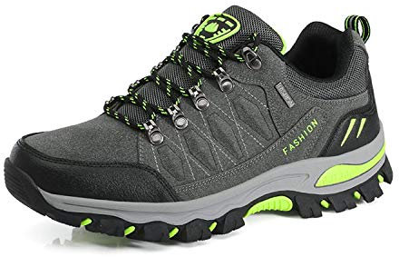 WOWEI Wanderstiefel Wanderschuhe wasserdichte Outdoor Sportlich Gleitsicher Bequem Leicht Bergstiefel Trekking Schuhe Damen Herren Wanderhalbschuhe, Dark Grey, 42 EU