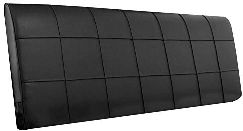 HAIPENG Rückenlehne Bett Kissen Ohne Kopfteil Nachttisch Abdeckung Leder Weich Gepolstert Lendenwirbelsäule Pads Kopfstütze, 5 Farben (Farbe : SCHWARZ, größe : 200x8x58cm)
