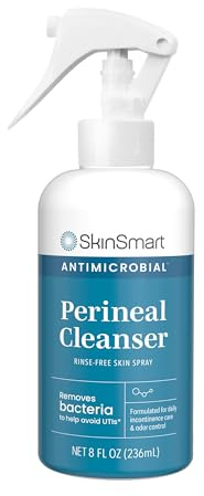 SkinSmart Antimicrobial Perineal Cleanser, Ideal for Incontinence Care and Postpartum, Removes Bacteria, 8 oz Spray