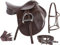 EU Englischer Sattel, Allzweck-Leder-Reitzeug, Trail-Show-Pferde-Zaumzeug (Größe 30,5 cm Sitz bis 45,7 cm Sitz)