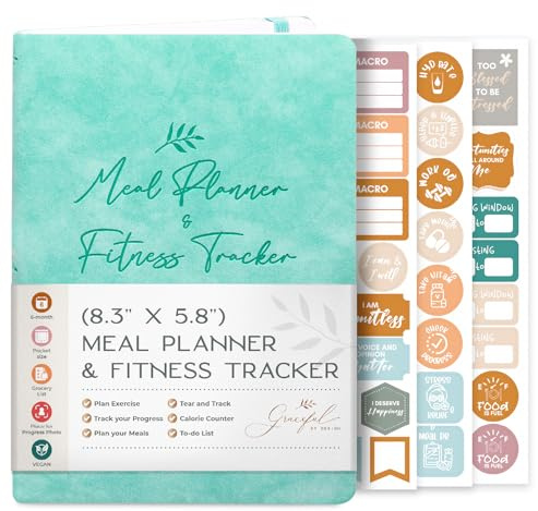 Graceful by Design Meal Planner and Fitness Tracker - Plan Workouts in our Fitness Journal for Women - Track Macros in our Food Journal for Women Weight Loss - Tear and Track with Perforated Pages