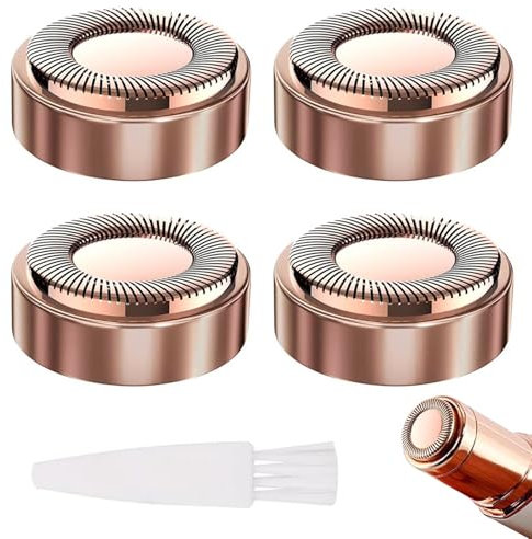 4 Stück Gesichtshaarentferner Ersatzköpfe Kompatible mit Finishing Touch Flawless Generación 1 Elektrorasierer für Lippen Kinn Wangen 18-karätigen vergoldeten Scherkopf