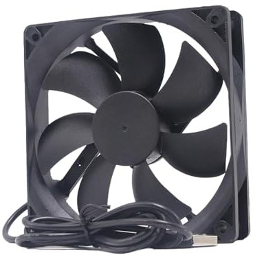 Ventilador USB de 120 mm, ventilador de caja pequeña - Ventilador de ventana de 120 mm - Ventilador USB para PC, ventilador de refrigeración para computadora, Plug-and-, silencioso para cajas de m