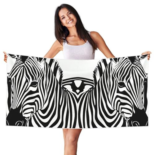 JEJEA Leichtes Strandtuch mit Zebramuster, für Erwachsene, Damen, Herren, Pool-Handtücher für Reisen, Schwimmen, Camping, Picknick