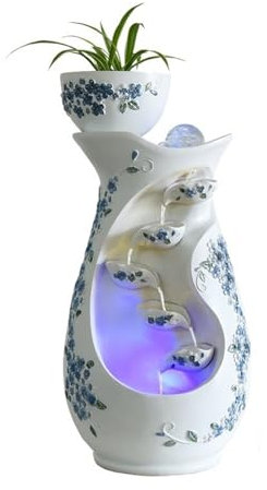 huanglyc-232 Fontaine sur Pied pour Salon, Fontaine d'eau Simple, caractéristiques d'eau en Circulation de Salon, décoration de Paysage de Fontaine de Jardin, Fontaine de Jardin