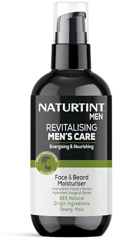 Naturtint | Revitalizing Men’s Care | Bálsamo Hidratante Revitalizante | Hidrata, Suaviza y Revitaliza Piel y Barba | Barba Sedosa y con Brillo | 98% Ingredientes Naturales | Ginseng y Maca | 200 ml