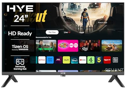 Smart 24 Inch TV with Samsung Tizen OS & Gaming Hub & Streaming Apps, Frameless Design, Built-in Wifi & Bluetooth, 3 HDMI & 2 USB, – HD Ready Smart TV for Any Room – 24HDS1008