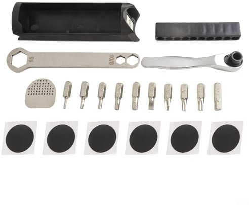 Cassetta degli attrezzi per il telaio della bicicletta, kit di manutenzione interno nascosto con chiave, per bici Brompton, nero, 140 mm x 35 mm (B)